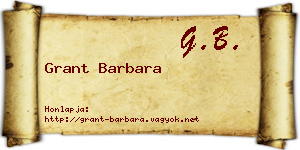 Grant Barbara névjegykártya